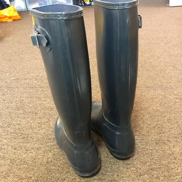 Hunter Original Tall Gloss Navy Blue Rain Boots - Picture 4 of 6